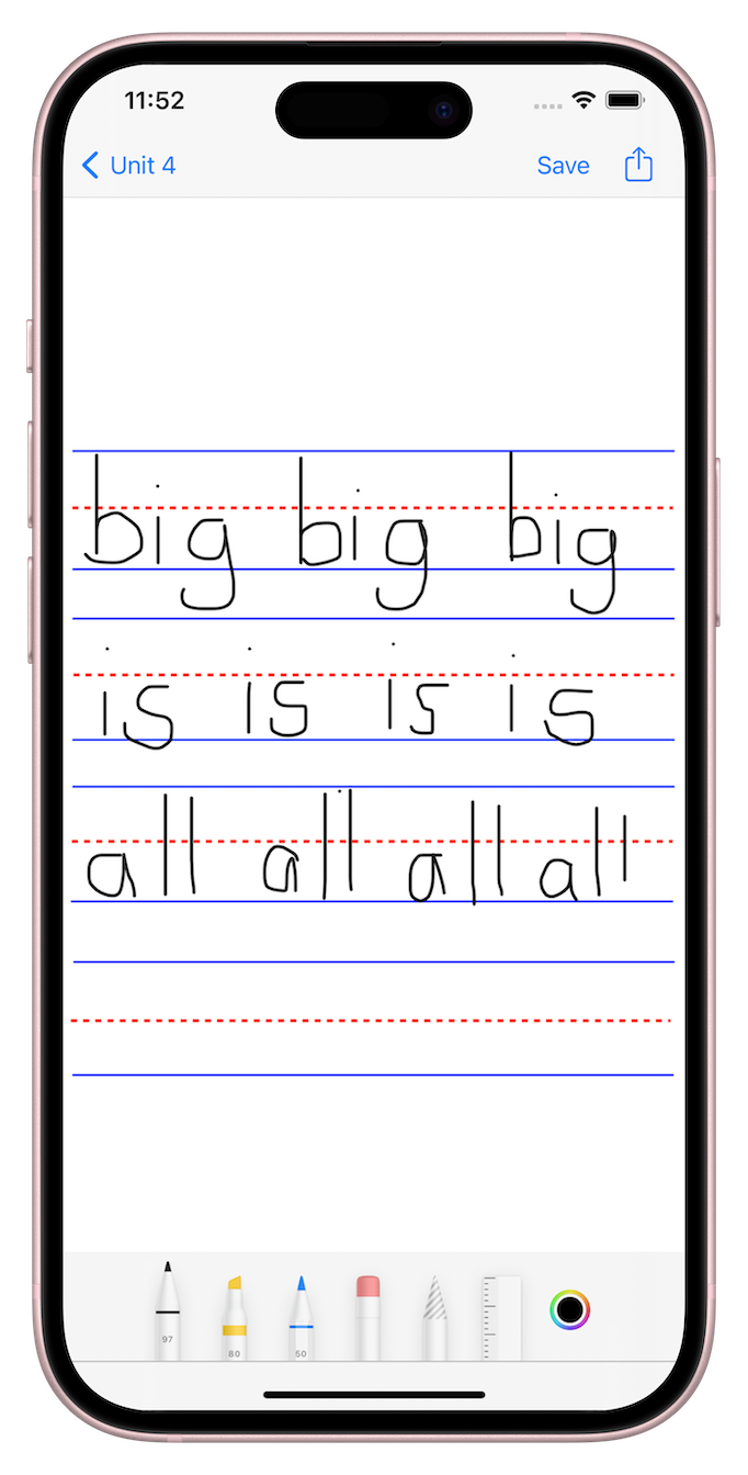 All of the features of the Kindergarten Sight Word(s) app and more!! Sight words in each unit are randomly presented one at a time. Students can then write the words just spoken on a background designed for young learners. The written words can be saved to the camera roll and shared with teachers or parents. The app will enable teachers and parents to help their children practice and learn their basic sight words that are the critical first step for a child to learn to read. This app was developed with the assistance of a veteran Kindergarten teacher with over twenty years of classroom teaching experience.